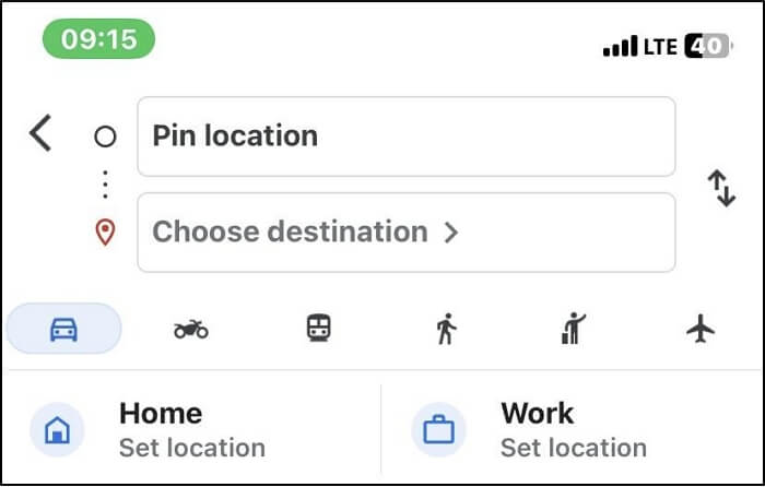 tap View Account | Fastest Route Home from My Location