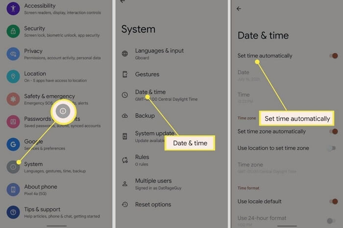  turn on Set Automatically Android | Does Bumble Update Location When the App is Closed