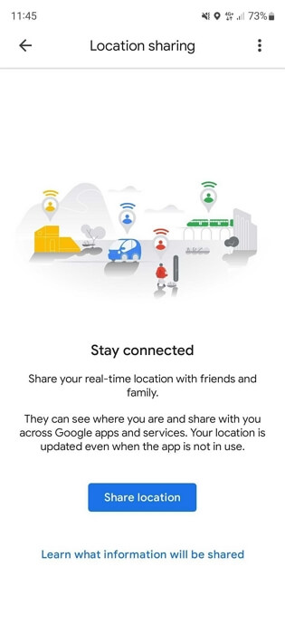 Tippen Sie auf „Standort teilen Google Maps | App Store-Standort ändern“