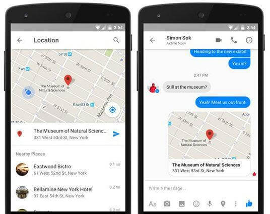 share Pin on Android Messenger | Share Location on Messenger