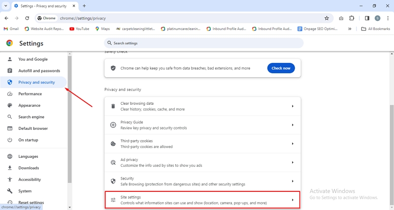 Site Settings | you dont have permission to save in this location
