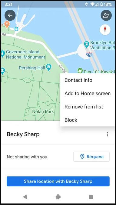 tap Remove from List Google Maps | See Someone Location