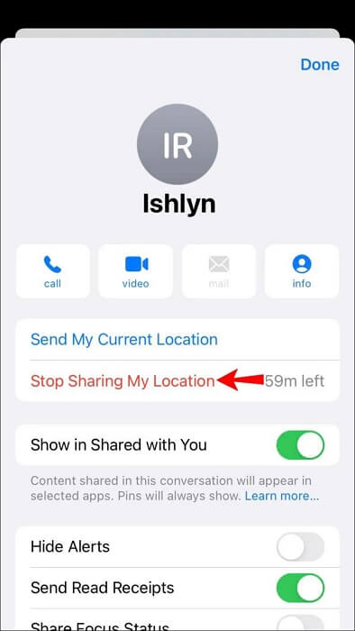 Standortfreigabe in iMessage beenden | Woher weiß ich, ob ich meinen Standort freigebe?
