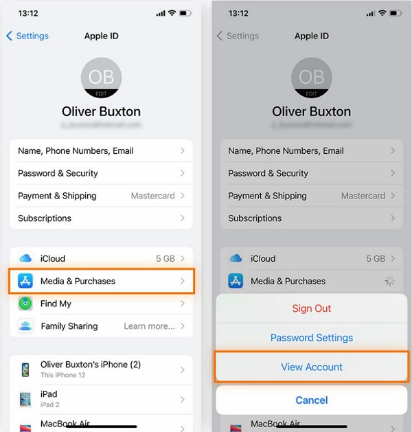View Account | pause location on find my iphone