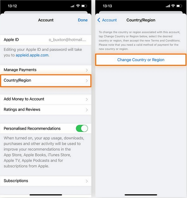 Change Country or Region | pause location on find my iphone
