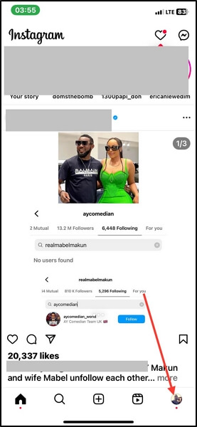 Tippe auf das Instagram-Profilsymbol | Standort zu Instagram hinzufügen
