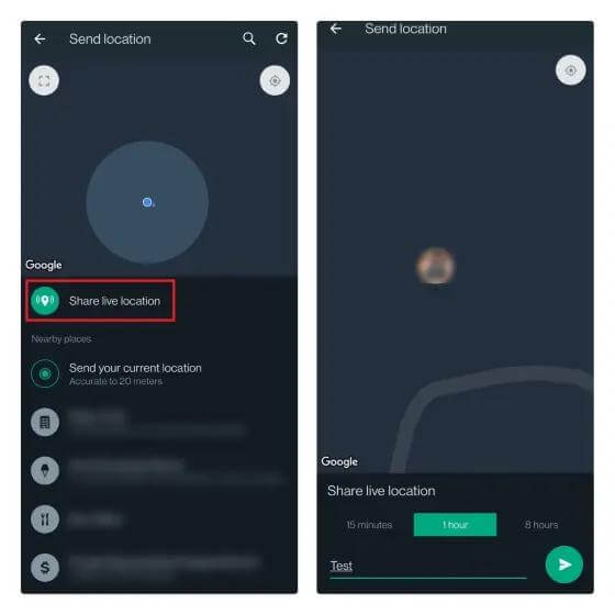 Live-Standort teilen Android WhatsApp | Standort auf WhatsApp teilen