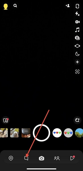 tippe auf das Snap Map-Symbol | Standort auf Snapchat ändern