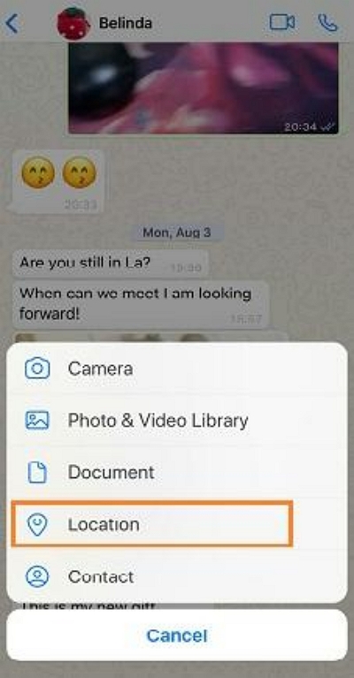 Choose Location | Track Someone’s Location on WhatsApp