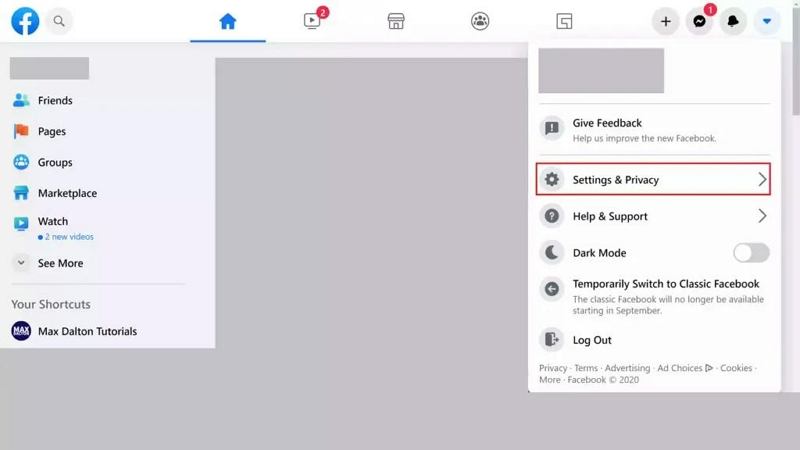 Click on the arrow icon | turn off facebook location