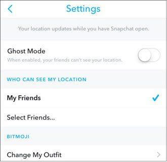 tippe auf „Konto anzeigen“ | Snapchat-Standort ist falsch