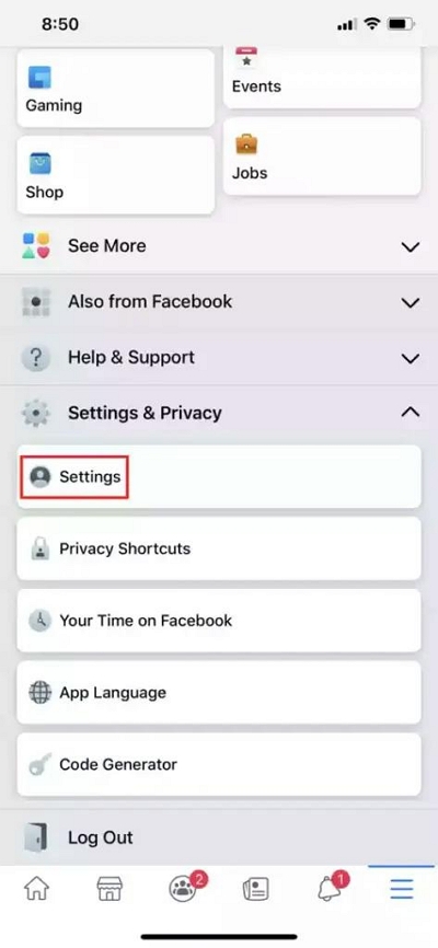 設定 | Facebookのロケーション履歴を表示