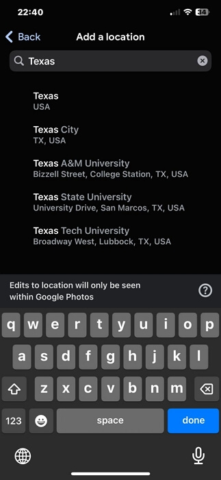 場所を入力する Google フォト | iPhone の写真に場所を追加する