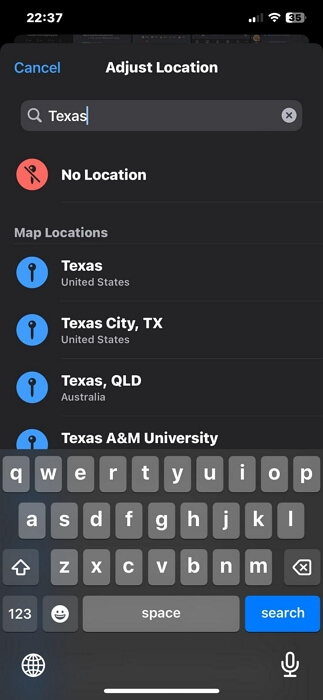 場所を検索 | iPhoneの写真に場所を追加する