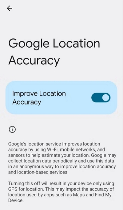 位置情報の精度を向上させる | Android の位置情報設定を管理する