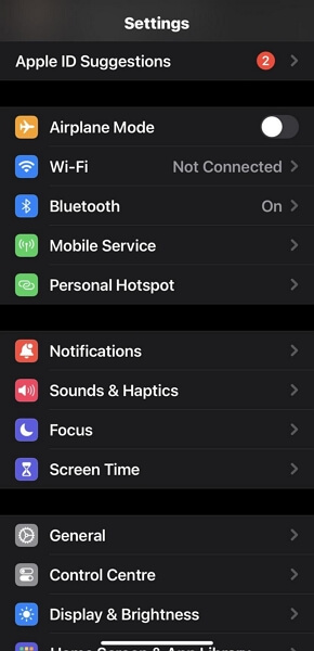 iPhoneの機内モードをオンにする | Snapchatの位置情報を停止する