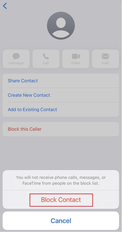 block the person via their contact card | does iphone tell you when someone turns on your phone