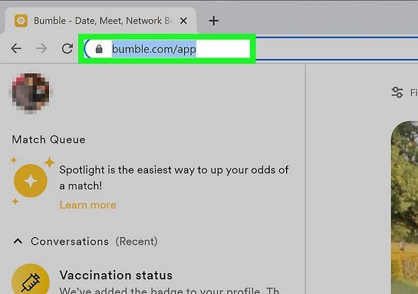 visit the Bumble website | how to see matches on bumble