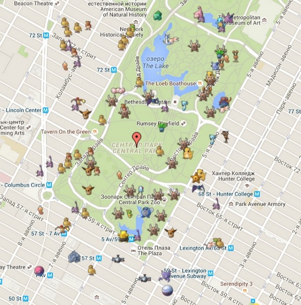 Central Park | NYC Pokemon Go Karte