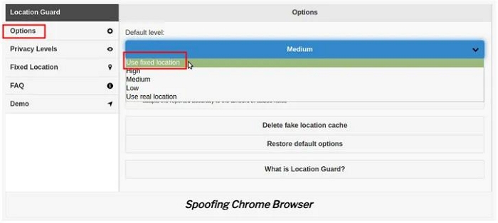 Select Use fixed location | Change Location on Windows PC