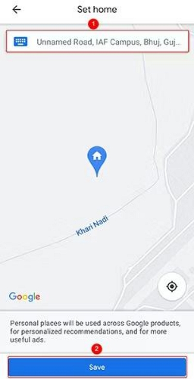 完成操作 |更改 Google 地圖上的家庭位置
