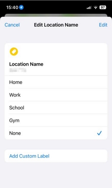 save configuration | Change Location Name on iPhone