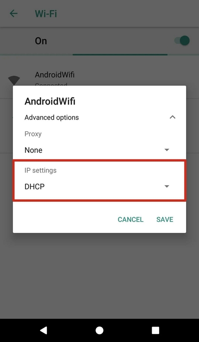 choose static | change location on android without vpn