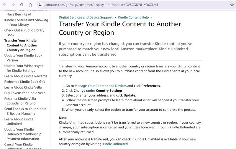 Manage Your Content and Devices | how to change location to pages on kindle