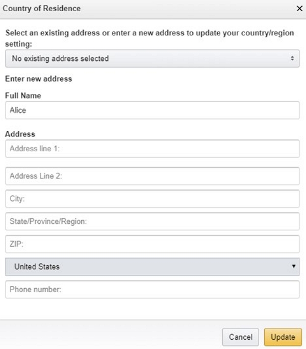 Country/Region Settings | how to change location to pages on kindle