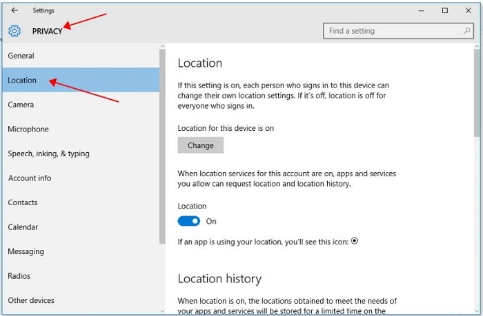 Select Location | Change Location on Windows PC