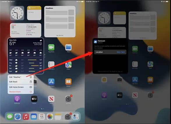 Weather Widget Location | Change Weather Location iPad