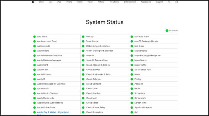 Apple Server のステータスを確認する | iMessage で「場所が利用できません」と表示される理由