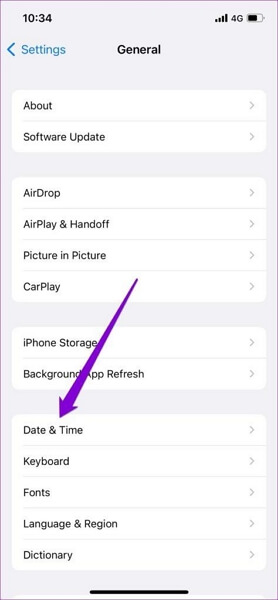 choose Date and Time | iPhone Location Services Not Working