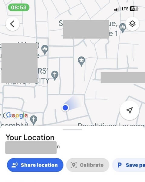 Googleマップの位置情報を共有をタップ | iPhoneとAndroid間で位置情報を共有