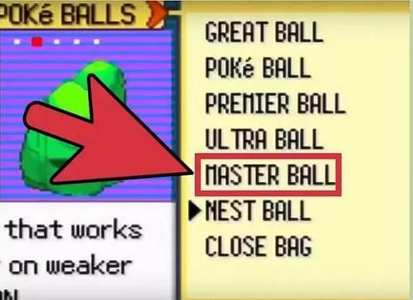 Master Ball | pokemon emerald master ball cheat