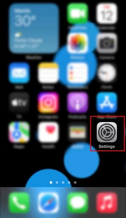 open Settings app | Stop Sharing Location on Snapchat