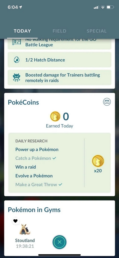completing daily and weekly tasks | pokemon go coins