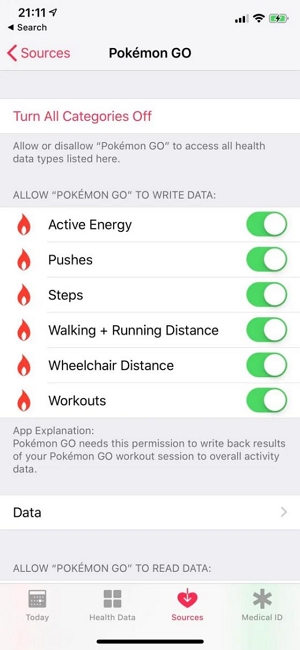 connected to your iPhone | pokemon go adventure sync not working