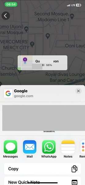 copy location sharing link Google Maps | Share Location Between iPhone and Android