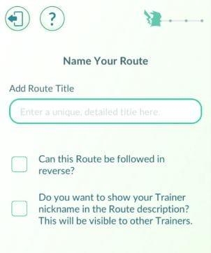 Einzelheiten angeben | Pokemon Go-Routenkarte