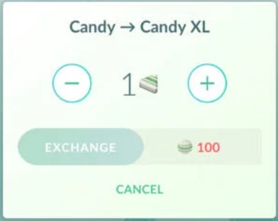 通常のポケモンキャンディの交換 | XLキャンディ