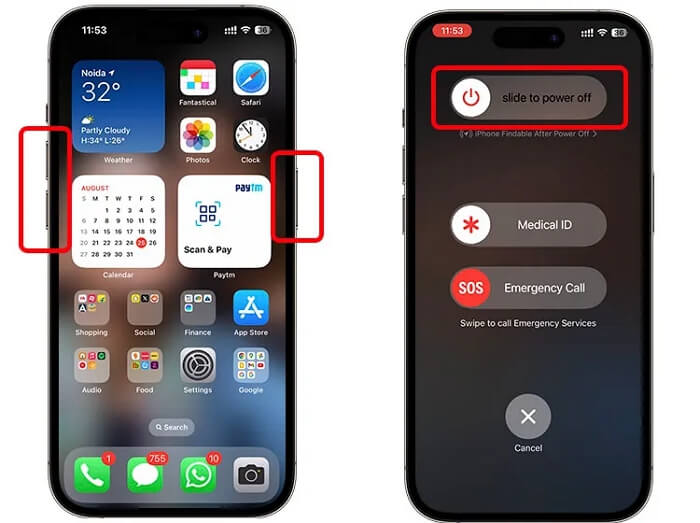 Press the Side/Top button for iPhone X earlier | change location on Badoo