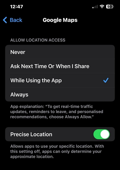 Allow Location Access | Share My Location is Greyed Out