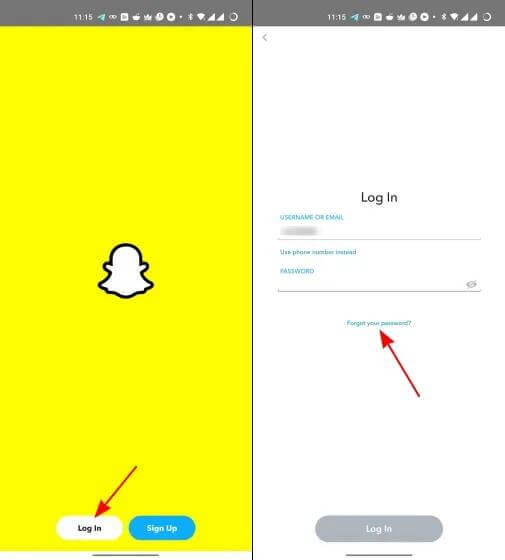 アカウントの表示をタップ | Snapchatの場所が間違っています