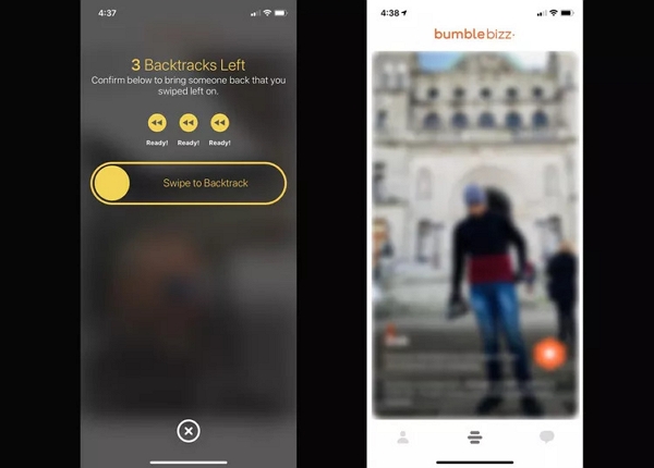 swipe to backtrack | how to backtrack on bumble