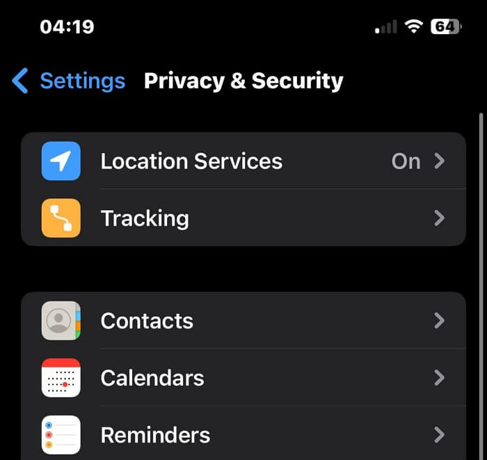 tap Location Services | Apple Maps Location Wrong