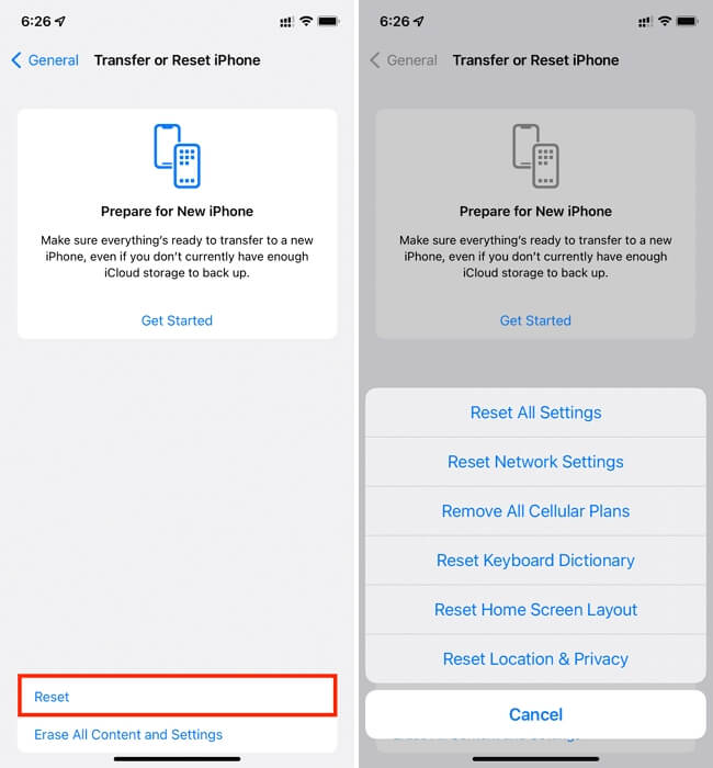 tap Reset Settings | Apple Maps Location Wrong