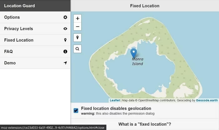 Fixed Location | spoof location on Firefox