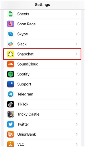 Snapchatを選択 | Snapの位置情報をオフにする