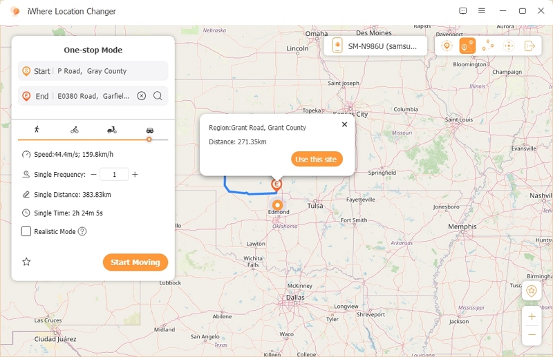 type the destination address | iwhere one stop mode